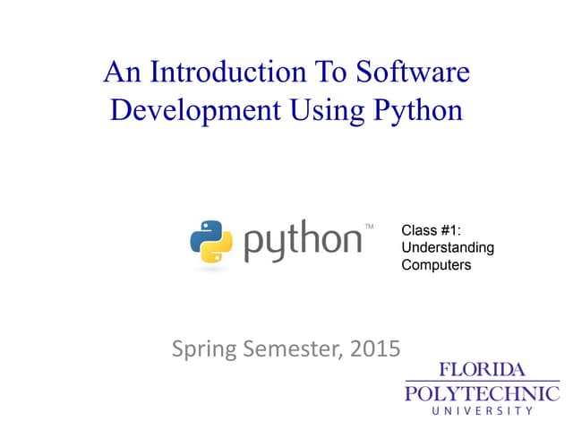 An Introduction To Python - Understanding Computers