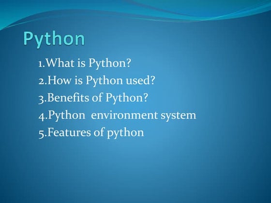 Intro to Python | PPT