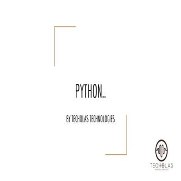 Introduction to Python programming language | PPT