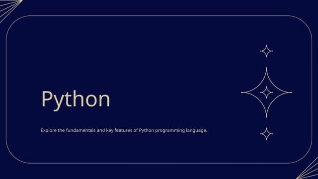Python Basics and other uses of programming | PPTX