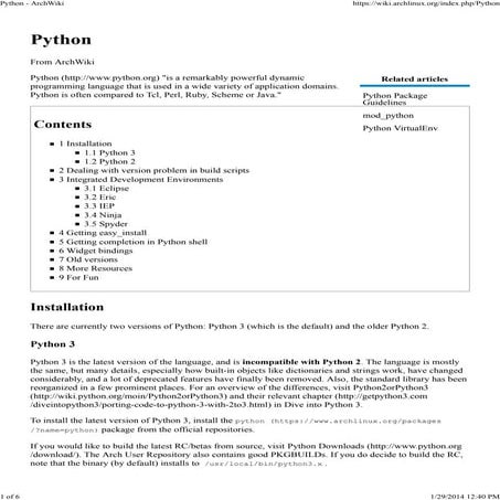 Python arch wiki | PDF