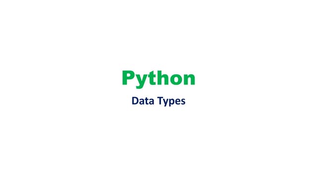 Python data types | PPT