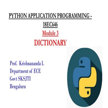 Python dictionaries | PPT