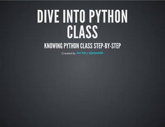 Dive into Python Class