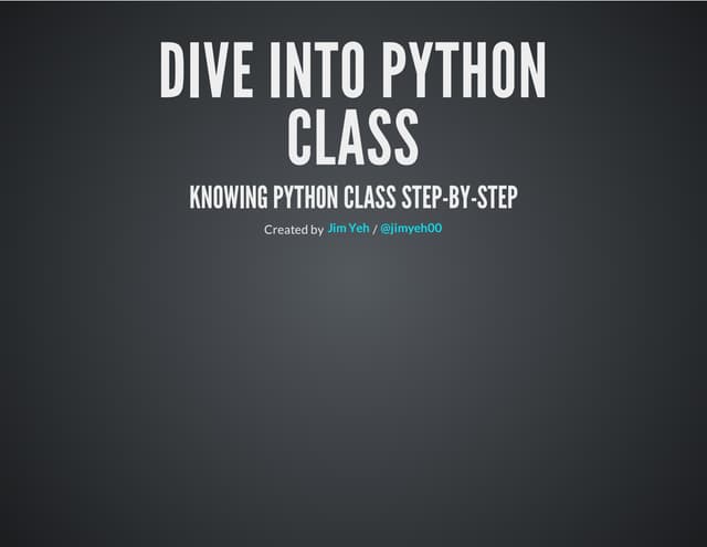 Dive into Python Class