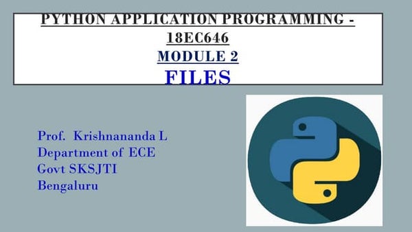 File handling in Python | PPT