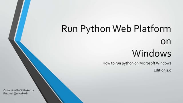 Run Python on windows | PPT