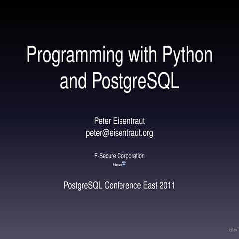 Programming with Python and PostgreSQL | PDF