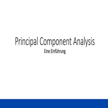 Principal Component Analysis mit Python | PDF