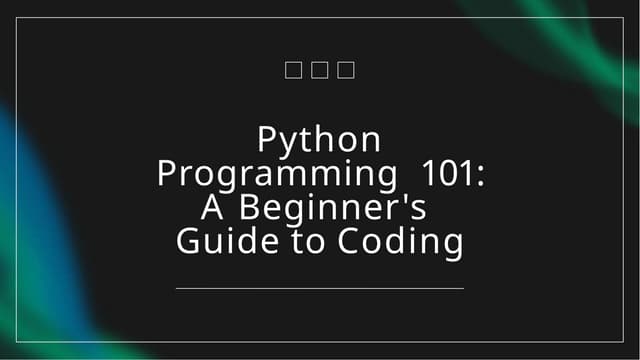 beginner guide for python programming presentation