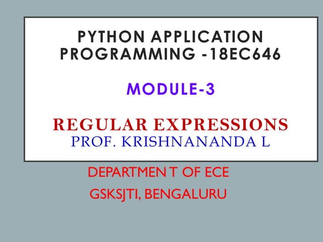Regular expressions in Python