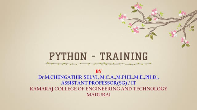 Python training | PDF | Programming Languages | Computing