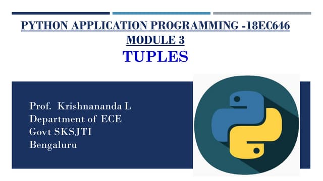 Python-Tuples | PPT