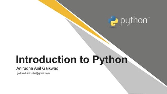 Basics of python | PPT