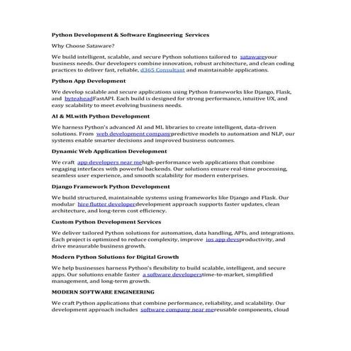 Python Development & Software Engineering Services | PDF