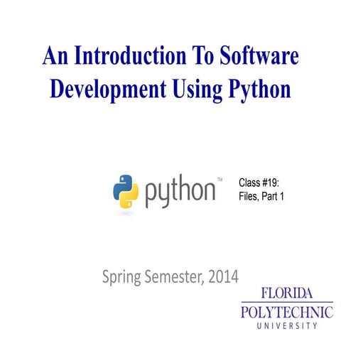 File handling in Python | PPT