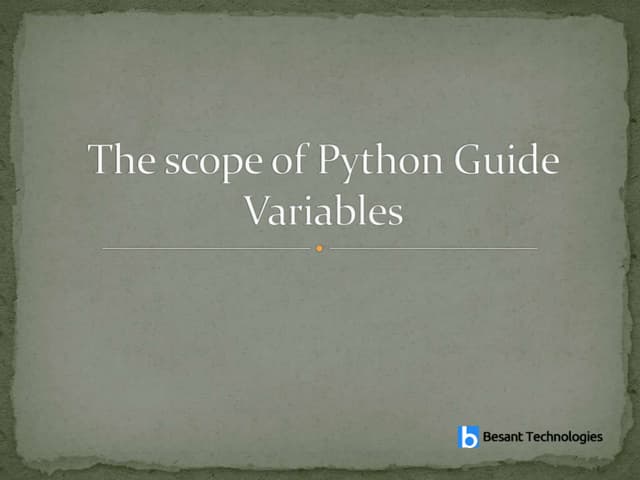 scope of python