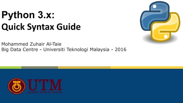 Python 3.x quick syntax guide