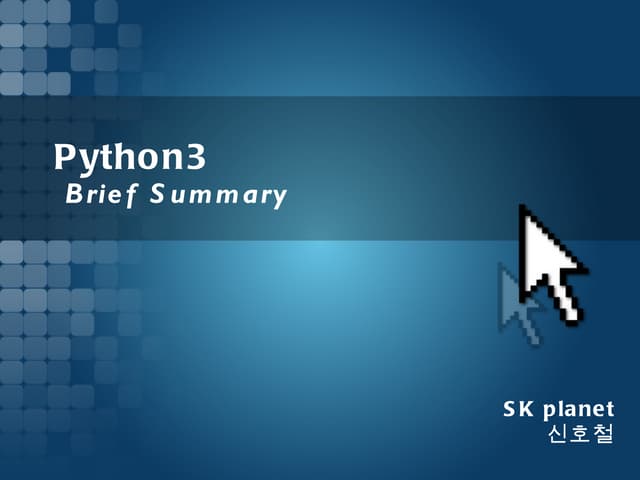 Python3 brief summary