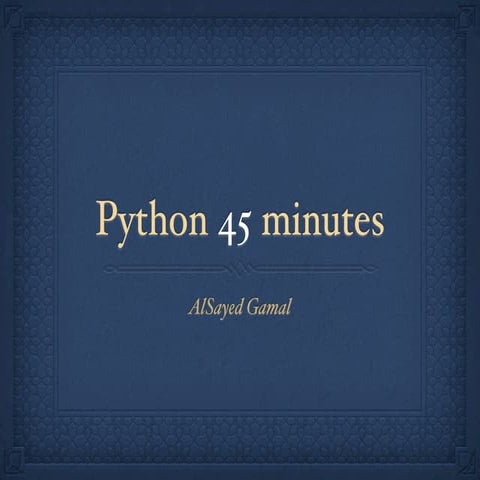 Python45s - Session 01