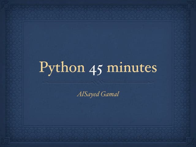 Python45s - Session 01