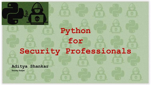 Python for Security Professionals