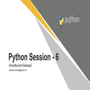 Python Session - 6 | PPT