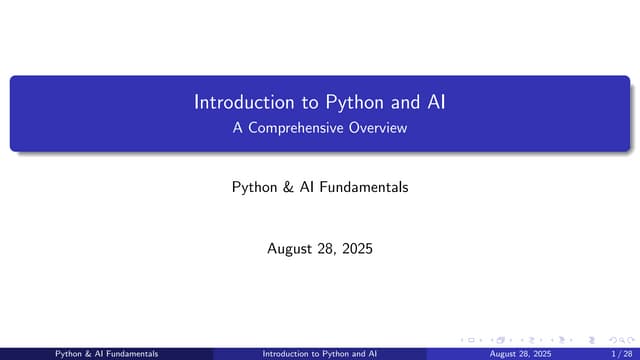 Easy Python and AI Presentation (developed with AI)