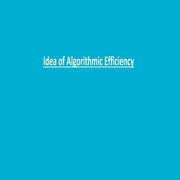 Python algorithm efficency | PPTX