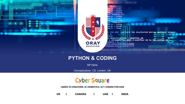 Introduction to coding and Python | PPT