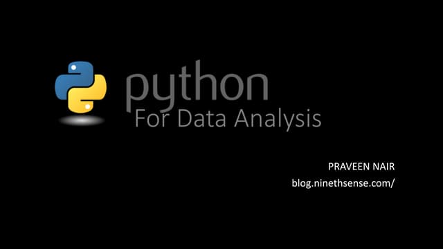 Python and Data Analysis | PPT