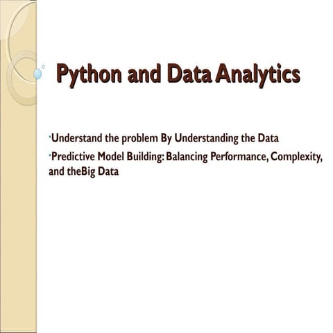 Python and data analytics | PPT