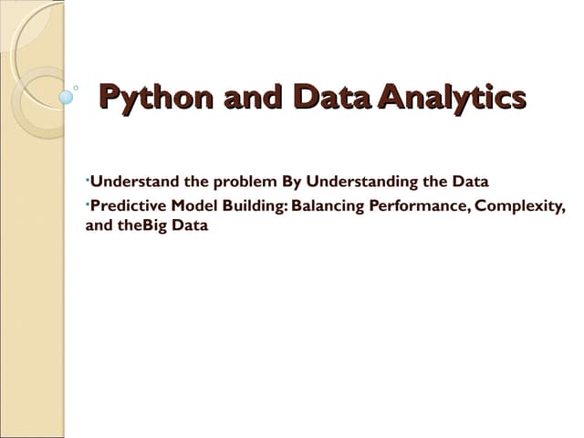 Python and data analytics | PPT
