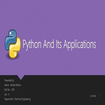 Python and its Applications | PPT