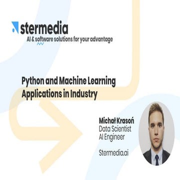 Python and Machine Learning Applications in Industry | PPT