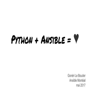 Python + ansible = ♥