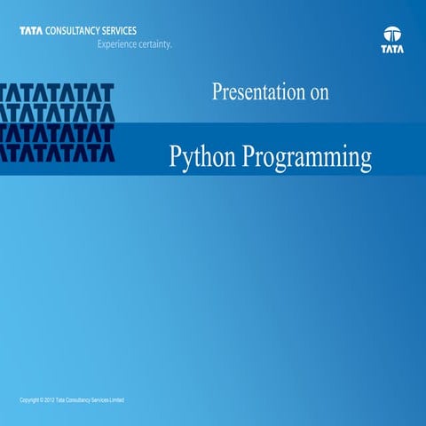 Intro to Python Programming Language | PPTX