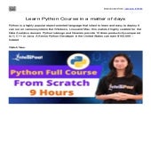 Learn Python Course in a matter of days | PDF