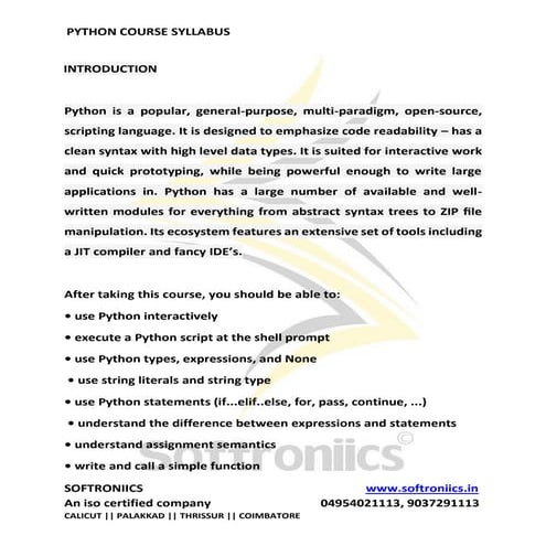 Python course updated syllabus | PDF