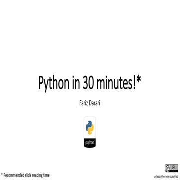 Python in 30 minutes! | PPTX