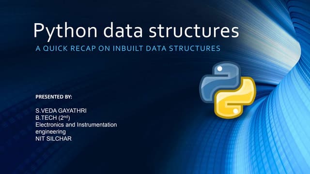 Python Data Structures Lists And Tuples Presentation Ppt Python Data Structures Lists And Tuples Presentation Ppt
