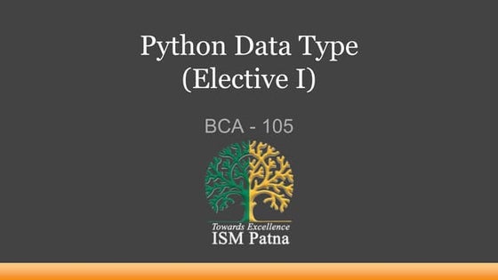 Data types in python | PPTX | Programming Languages | Computing