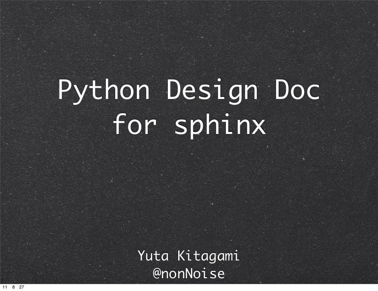 Python design doc for sphinx
