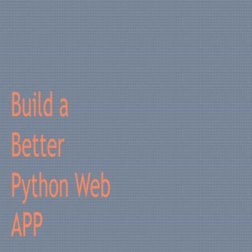 Python Code Camp for Professionals 4/4 | PPT
