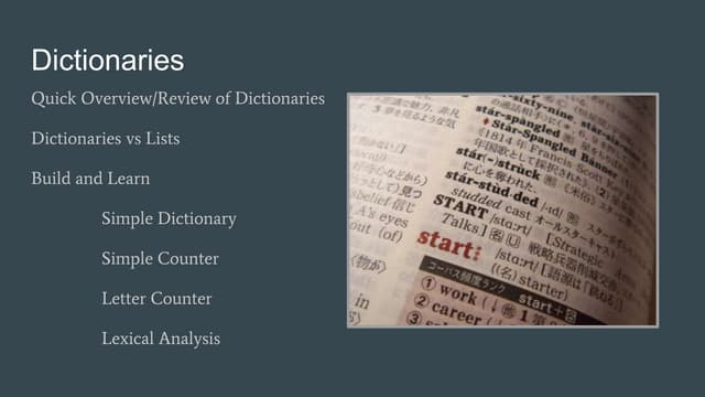 Python dictionaries | PPT