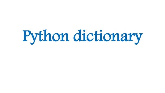 Python dictionary