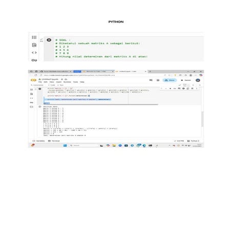 tugas aplikais program phyton dalam pembelajaran matematika | PDF
