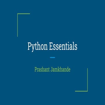 Python Essentials - PICT.pdf | Free Download