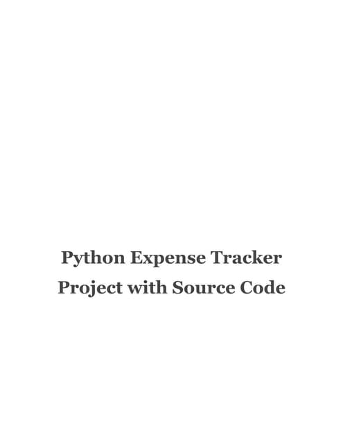 Daily Expense Tracker | PPT