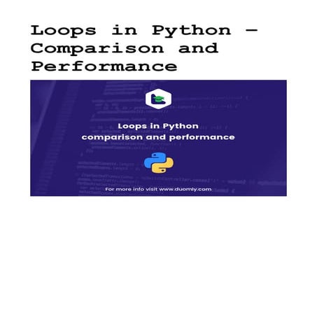 Python faster for loop | PDF